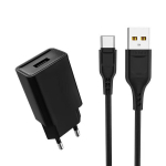 Mobiiltelefonid ja tarvikud // USB seinalaadijad // Ładowarka sieciowa USB + kabel USB typu C 2400 mA 12 W