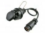Extender | H05VV-F | 7x1mm2 | 12V | IP44 | 13pin socket,7pin plug | 0.6m