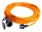 Extension lead | 3G2.5mm2 | 5m | PUR | orange | Sockets no: 1 | with flap