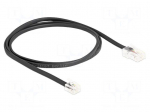 Cable: telephone | RJ11 plug,RJ45 plug | 1m | black | Insulation: PVC
