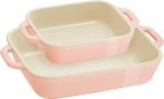 STAUB COOKING Zestaw 2 p&oacute;łmisk&oacute;w prostokątnych, jasnor&oacute;żowy