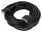 Cable | D-Sub 15pin socket,D-Sub 15pin plug | 15m | black | 28AWG
