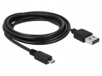 Cable | USB 2.0 | USB A plug double sided,USB B micro plug | 3m
