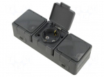 Connector: AC supply | socket | 2P+PE | 250VAC | 16A | brown | wall mount
