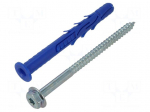 Plastic anchor | with screw | 10x100 | zinc-plated steel | FF1 | 10mm