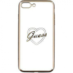 Back panel cover Guess Apple iPhone 7 Plus / 8 Plus Apple Heart TPU Case Gold