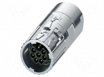 Connector: M17 | plug | M17 PRO | PIN: 8 | 630V | 14A | IP67 | 7+PE | crimped