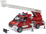 bruder MB Sprinter fire brigade with light & sound module, model vehicle (red/white, turntable ladder, pump)