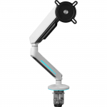 ONE FOR ALL Universal Gaming Single Monitor Arm (DM8120), Monitor Mount White, RGB