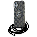 Karl Lagerfeld KLHMP16SHCKCKLCK Hardcase IML Crossbody Monogram Karl & Chou for iPhone 16 6.1" / black