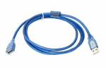 Fusion USB 2.0 pagarinātājs 1,3&nbsp;m ar ferīta gredzenu (zils)