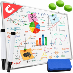 Tablica biała suchościeralna magnetyczna edukacyjna rama 60x45cm akcesoria