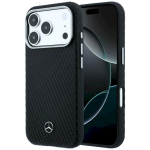 Mercedes Leather Semi Wrap Wood Effect MagSafe for iPhone 18 Pro Max / 17 Pro Max / black