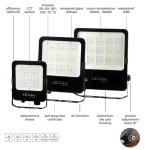Desc lamp Duracell  LED floodlight FLUX  230Vac  400W  56 000lm  140lm/W  4000K  IP66  120 degrees   LED line PRIME