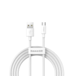 Baseus Simple Wisdom datu pārsūtī&scaron;anas un uzlādes kabelis | USB-A uz Micro USB | 10W | 1,5m | balts | 2 gab. iepakojumā
