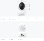 Bezvadu Wi-Fi iek&scaron;telpu kamera, E330, 5MP 2K, 2.4GHZ + 5GHz, MicroSD līdz 512GB