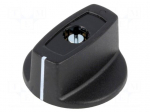 Knob | with pointer | ABS | &Oslash;shaft: 6mm | &Oslash;31x16mm | black | Shaft: smooth