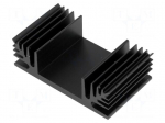 Heatsink: extruded | TO3 | black | L: 37.5mm | W: 65mm | H: 20mm | 3K/W