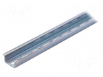 DIN rail | perforated | TS35 | L: 1m | Mat: zinc-plated steel