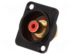 Socket | RCA | female | soldering | gold-plated | Marker: red