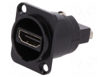 Coupler | HDMI socket,both sides | FT | shielded | 19x24mm | Mat: metal