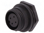 Connector: circular | socket | female | PIN: 4 | w/o contacts | IP68
