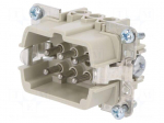 Connector: HDC | male | PIN: 6 | size 6 | Pitch: 44x27mm | contact insert