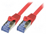 Patch cord | S/FTP | 6a | stranded | Cu | LSZH | red | 10m | 26AWG