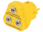 Earthing plug | ESD | Features: three10mm male press studs | 1M&Omega;