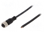 Connection lead | M12 | PIN: 4 | straight | 5m | plug | 250VAC | 4A | female