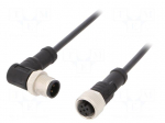 Cable: for sensors/automation | PIN: 4 | M12-M12 | 1m | plug | plug | 250V