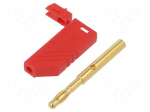 Laboratory connector: 4mm banana | plug | 24A | 60VDC | red | 934100701