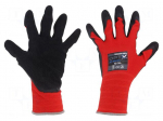 Protective gloves | Size: 10,XL | red | polyester | Opty