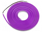 NEON LED tape | violet | 2835 | LED/m: 120 | 6mm | IP65 | 8W/m | Thk: 12mm