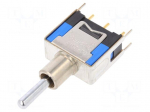 Switch: toggle | Pos: 3 | SP3T | (ON)-OFF-(ON) | 0.1A/48VAC | 0.1A/48VDC