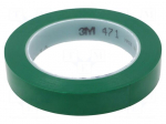 Tape: marking | green | L: 33m | W: 19mm | Thk: 0.13mm | 2.5N/cm | 130%