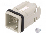 Connector: HDC | male | PIN: 5 | size 3 | contact insert | 400V | 10A | 4+PE