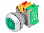 Switch: push-button | 30mm | Stabl.pos: 2 | NC + NO | green | IP65 | PFL30