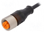 Cable: for sensors/automation | M12 | PIN: 3 | straight | 5m | plug | 4A