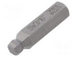 Screwdriver bit | hex key,spherical | HEX 3/16" | Overall len: 25mm