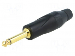 Connector: Jack 6,3mm | plug | male | mono | ways: 2 | straight | black