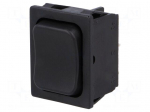 ROCKER | DP3T | Pos: 3 | (ON)-OFF-(ON) | 6A/250VAC | black | IP40 | none