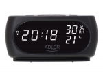 Adler | Clock with Thermometer | AD 1186 | Black