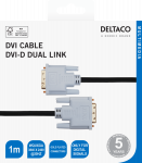 Cable DELTACO DVI-D Dual Link, 1080p 60Hz, 1m, black / 00120002