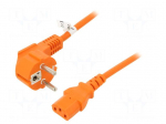 Cable | 3x1mm2 | CEE 7/7 (E/F) plug angled,IEC C13 female | PVC | 5m