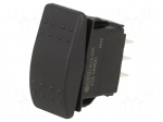 ROCKER | DP3T | Pos: 3 | (ON)-OFF-(ON) | 20A/14VDC | black | IP56 | none