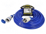 Extension lead | 3x1.5mm2 | 40m | PUR | blue | Sockets no: 1 | 16A