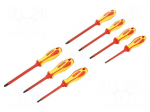 Screwdriver: insulated-set | insulated | Phillips,slot | 7pcs.
