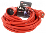 Extension lead | 3x2.5mm2 | 10m | rubber | red | Sockets no: 1 | 16A