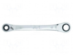 Wrench: ring | double-sided,rattle | 10mm,13mm,17mm,19mm | L: 225mm